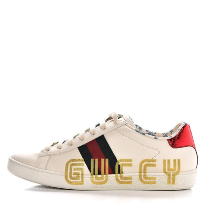 Gucci X SEGA Calfskin Ayers Web Guccy Womens Ace Sneakers 38.5 White 1 of 9