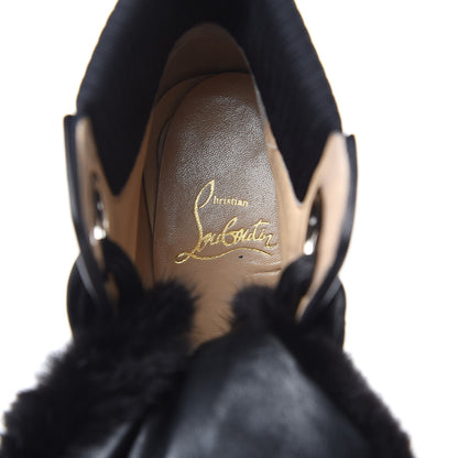 Christian Louboutin Calfskin Mink Jenny From the Alps 70 Ankle Boots 37 Black 7 of 13