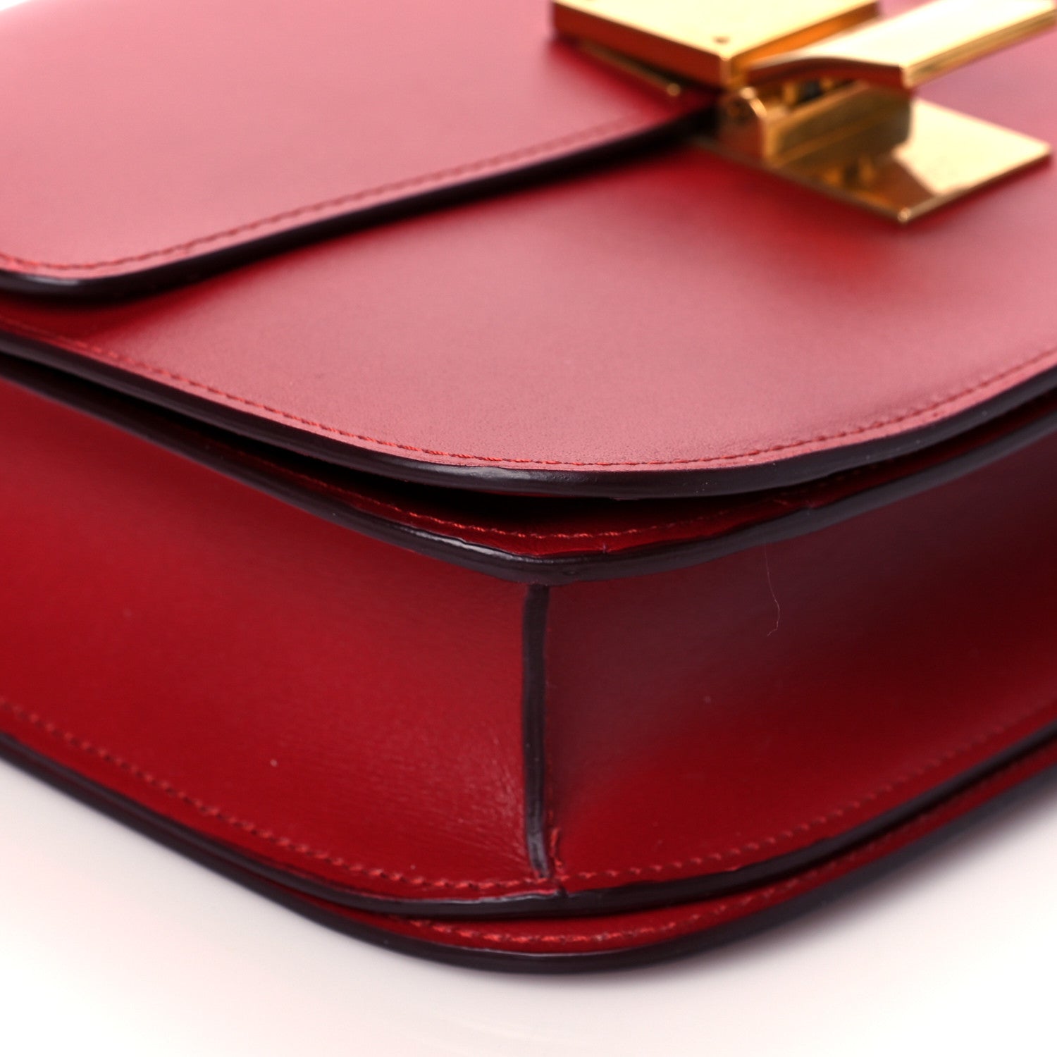 Celine Smooth Calfskin Medium Classic Box Flap Bag Red 9 of 10