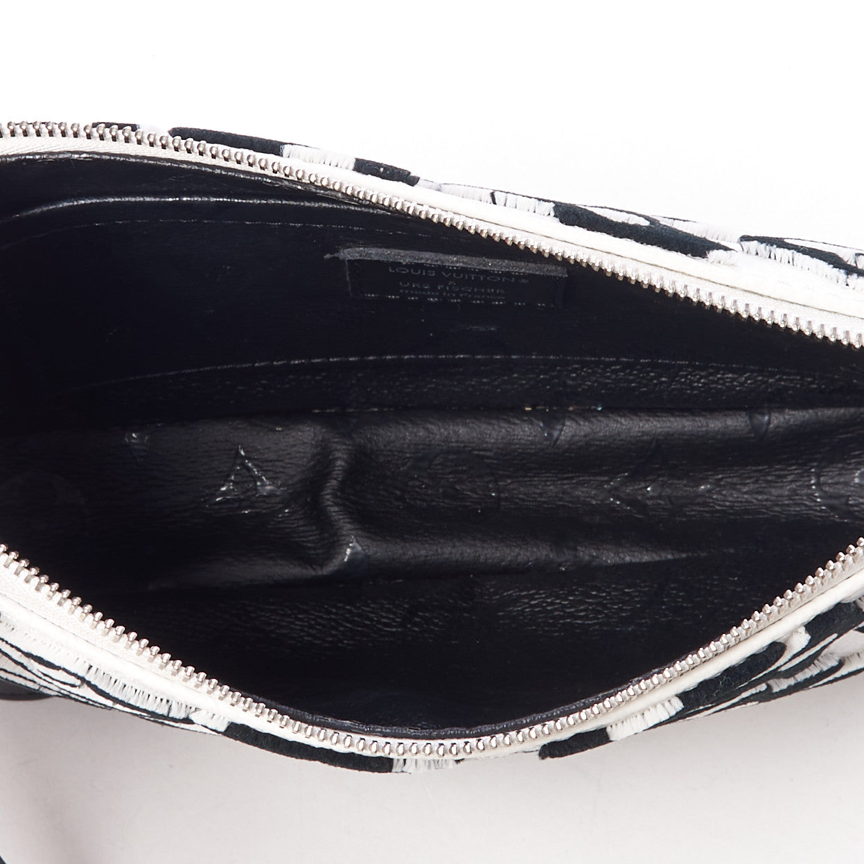 X UF Tufted Monogram Pochette Accessories White Black