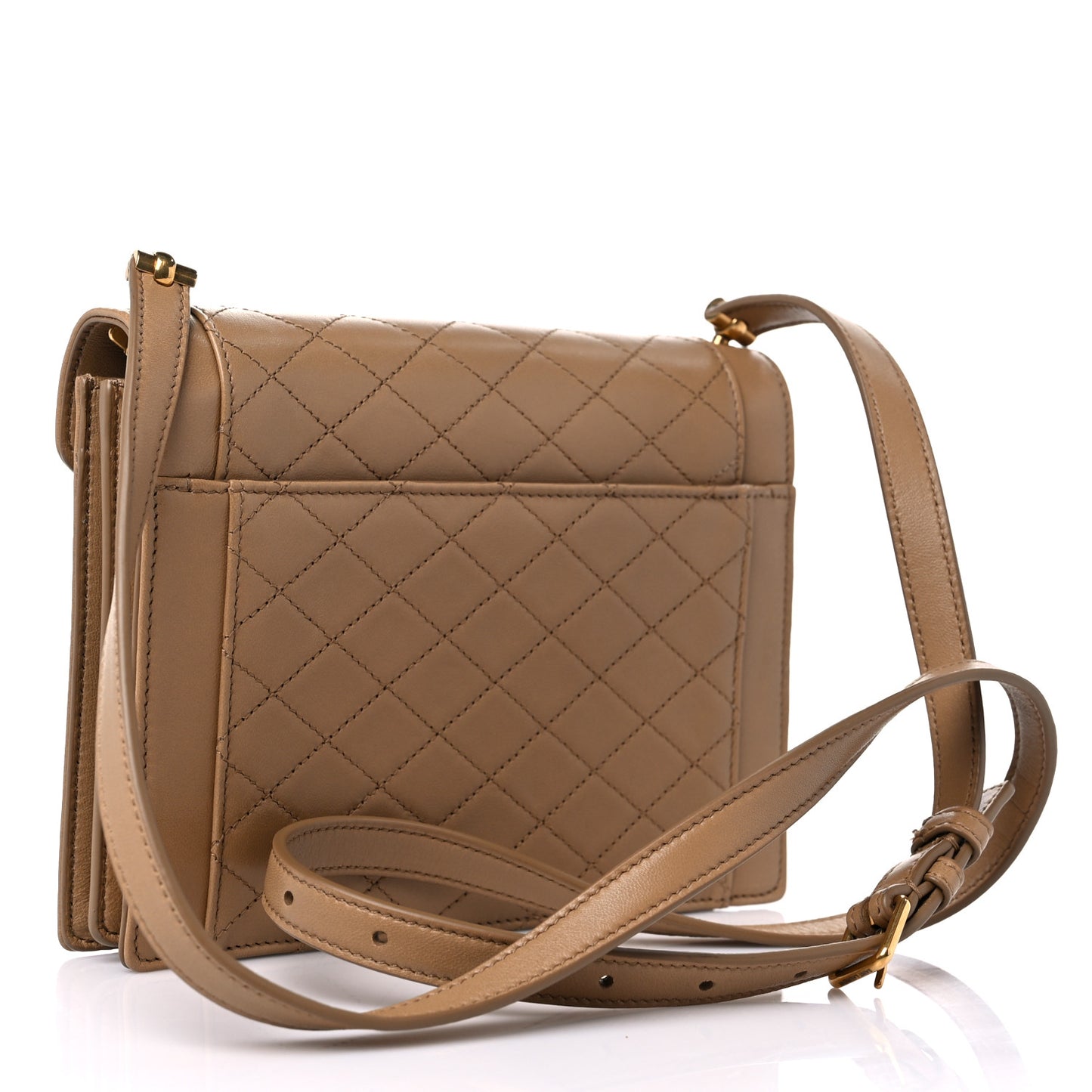 Lambskin Quilted Mini Gaby Satchel Dark Beige