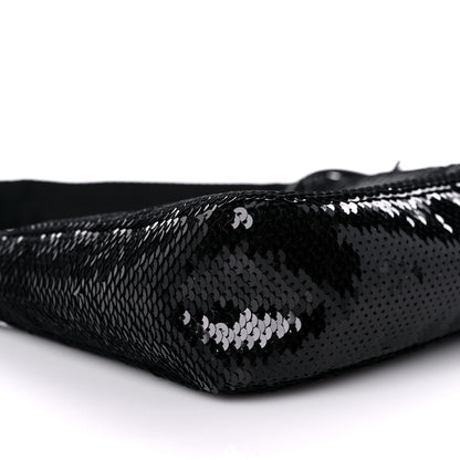 Prada Paillettes Sequin Mini Re-Edition 2000 Bag Black White 8 of 10