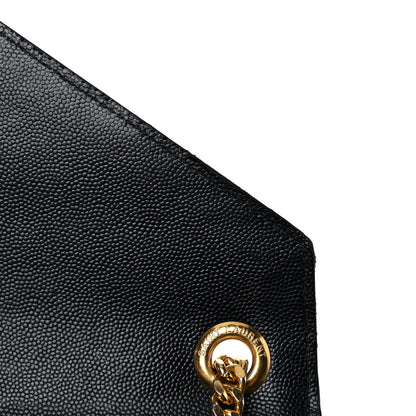 Saint Laurent Grain De Poudre Textured Mixed Matelasse Large Triquilt Monogram Satchel Black 28 of 28