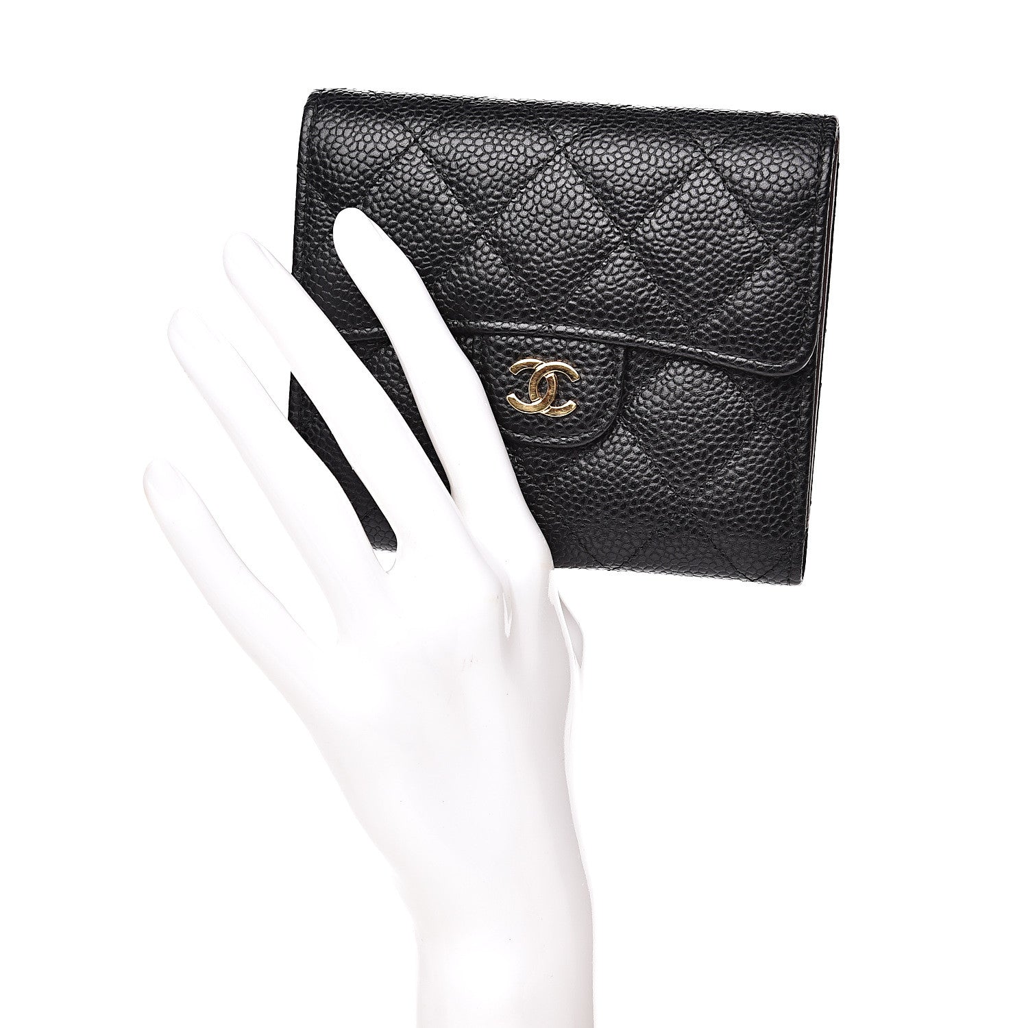 Chanel Caviar Quilted Compact Flap Wallet Black 2 of 10