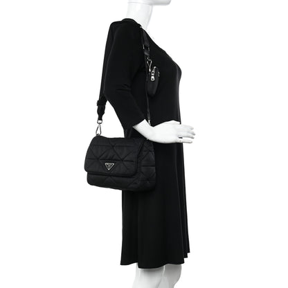 Prada Re-Nylon Quilted Padded Flap Shoulder Bag Black 2 of 18