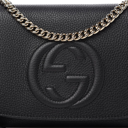Gucci Pebbled Calfskin Medium Soho Flap Crossbody Black 10 of 10