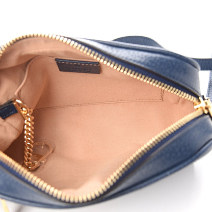 Gucci Textured Calfskin Web Mini Ophidia Shoulder Bag Blue Agata 4 of 10