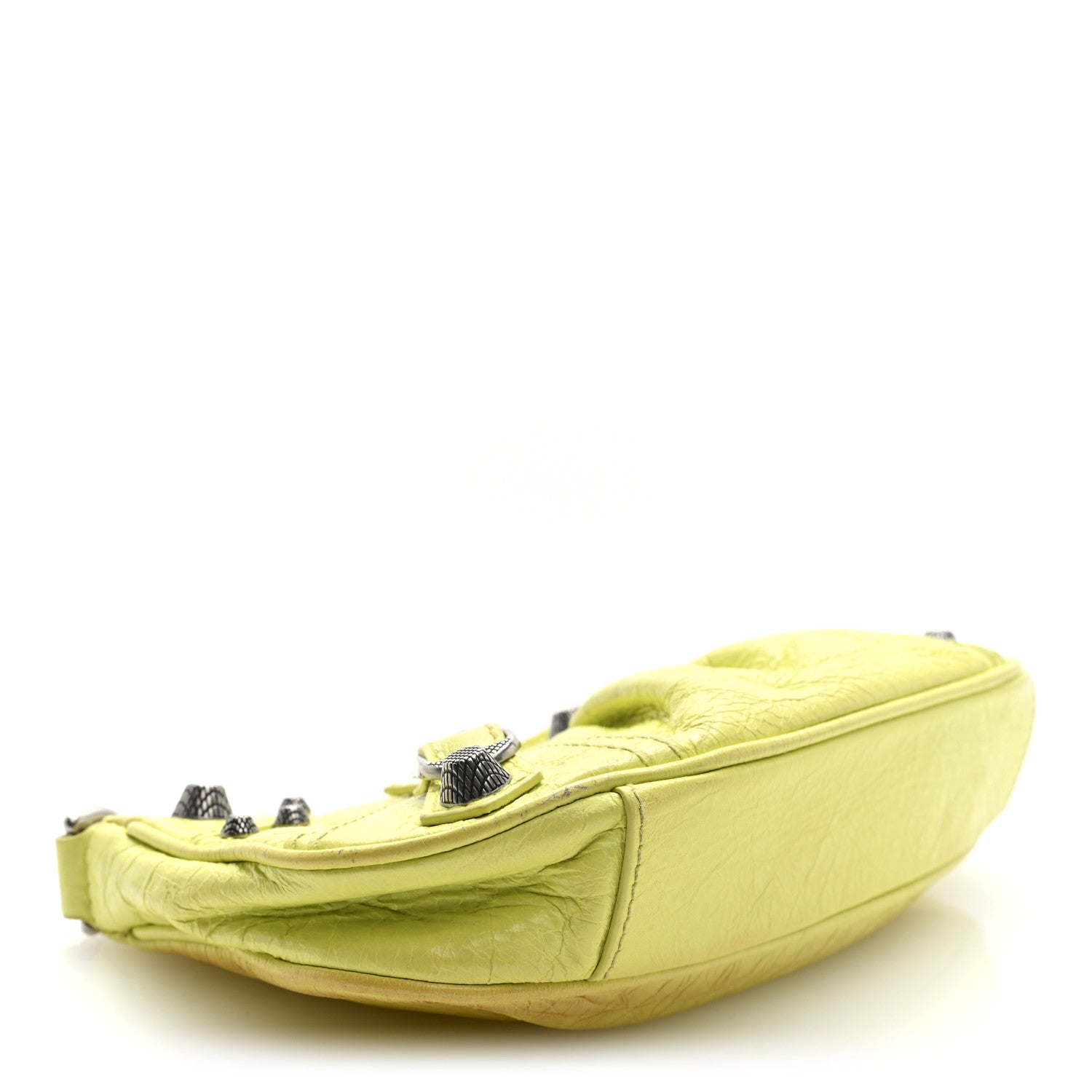 Balenciaga Agneau Arena Le Cagole Mini Purse With Chain Lime 4 of 9