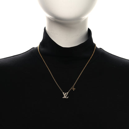 Louis Vuitton Metal Crystal LV Iconic Necklace Gold 2 of 6