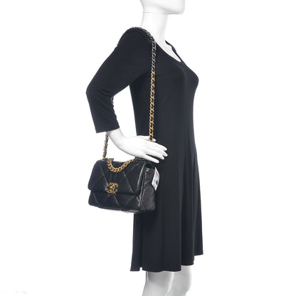 Chanel Lambskin Quilted Medium 19 Flap Black 2 of 9