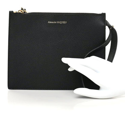 Alexander McQueen Calfskin Skull Wristlet Pouch Black 2 of 7