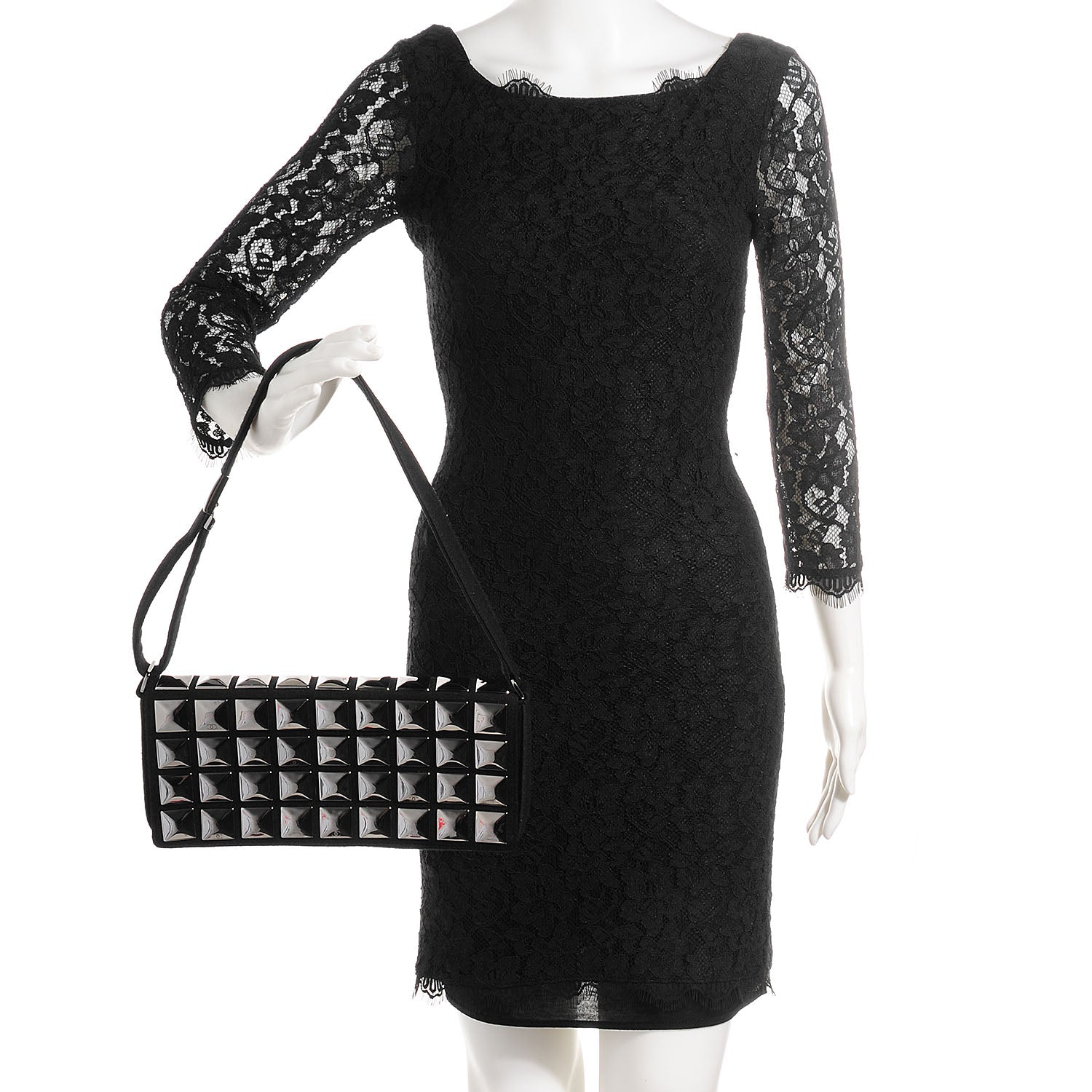 Chanel Jersey CC Pyramid Stud Flap Black 2 of 7
