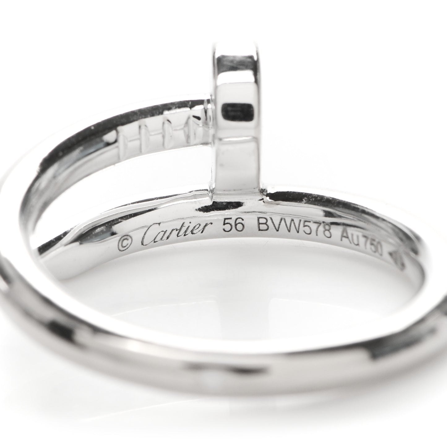 18K White Gold Juste Un Clou Ring 56 7.5