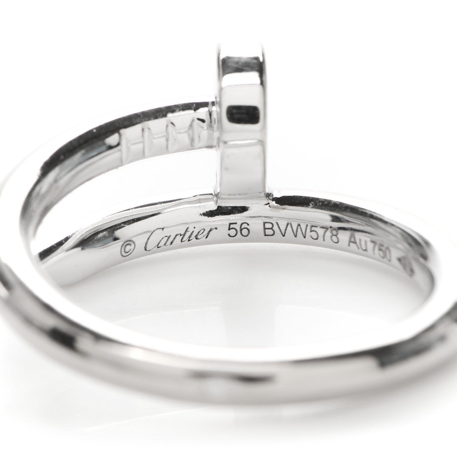 Cartier 18K White Gold Juste Un Clou Ring 56 7.5 4 of 4