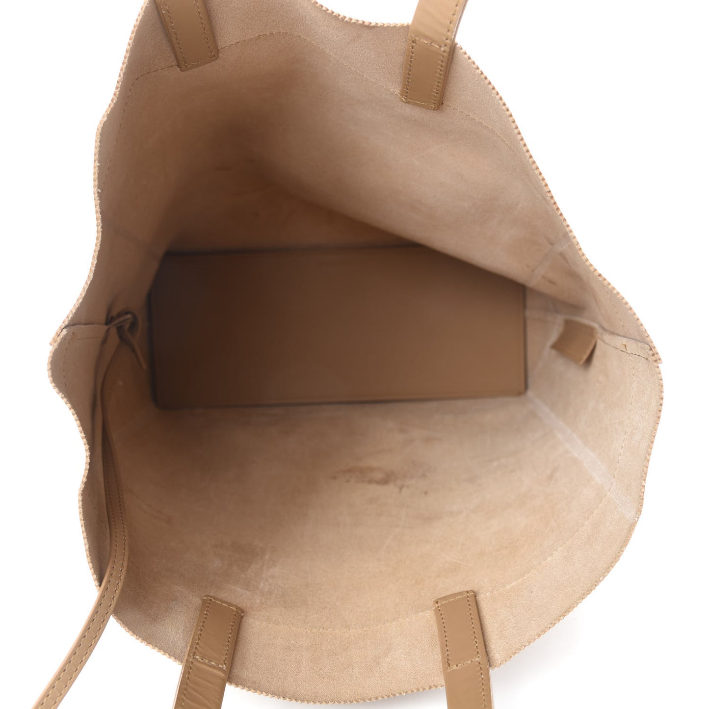 Calfskin Printed Happy Sad Medium Market Shopper Tote Light Brown