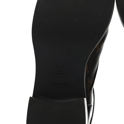 Louis Vuitton Calfskin Monogram Wonderland Flat Ranger Boots 41 Black 6 of 8