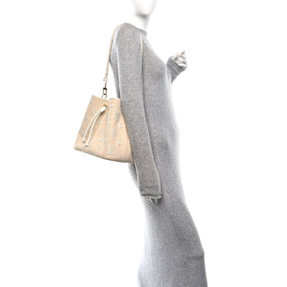 Louis Vuitton Cotton Monogram Embroidered Neonoe MM Beige White 2 of 10