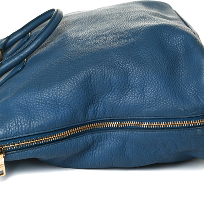 Prada Vitello Daino Side Zip Tote Cobalto 11 of 18