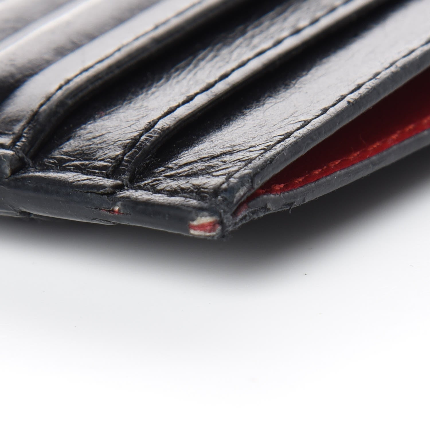 Saint Laurent Ribbed Calfskin Opium Monogram Credit Card Case Black 11 of 12