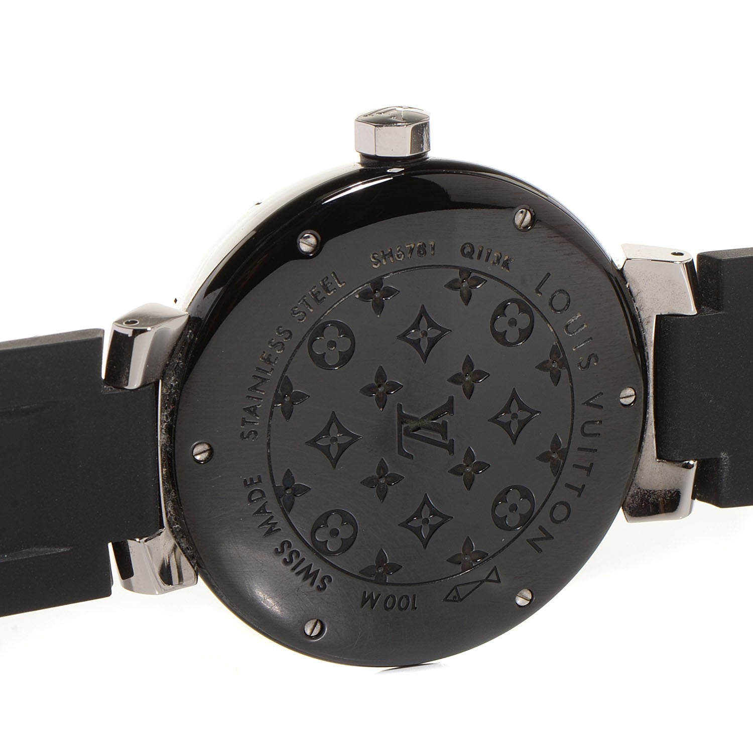 Louis Vuitton PVD Stainless Steel Rubber 41mm Tambour GMT Automatic Watch Black 4 of 8