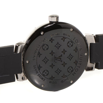 Louis Vuitton PVD Stainless Steel Rubber 41mm Tambour GMT Automatic Watch Black 4 of 8