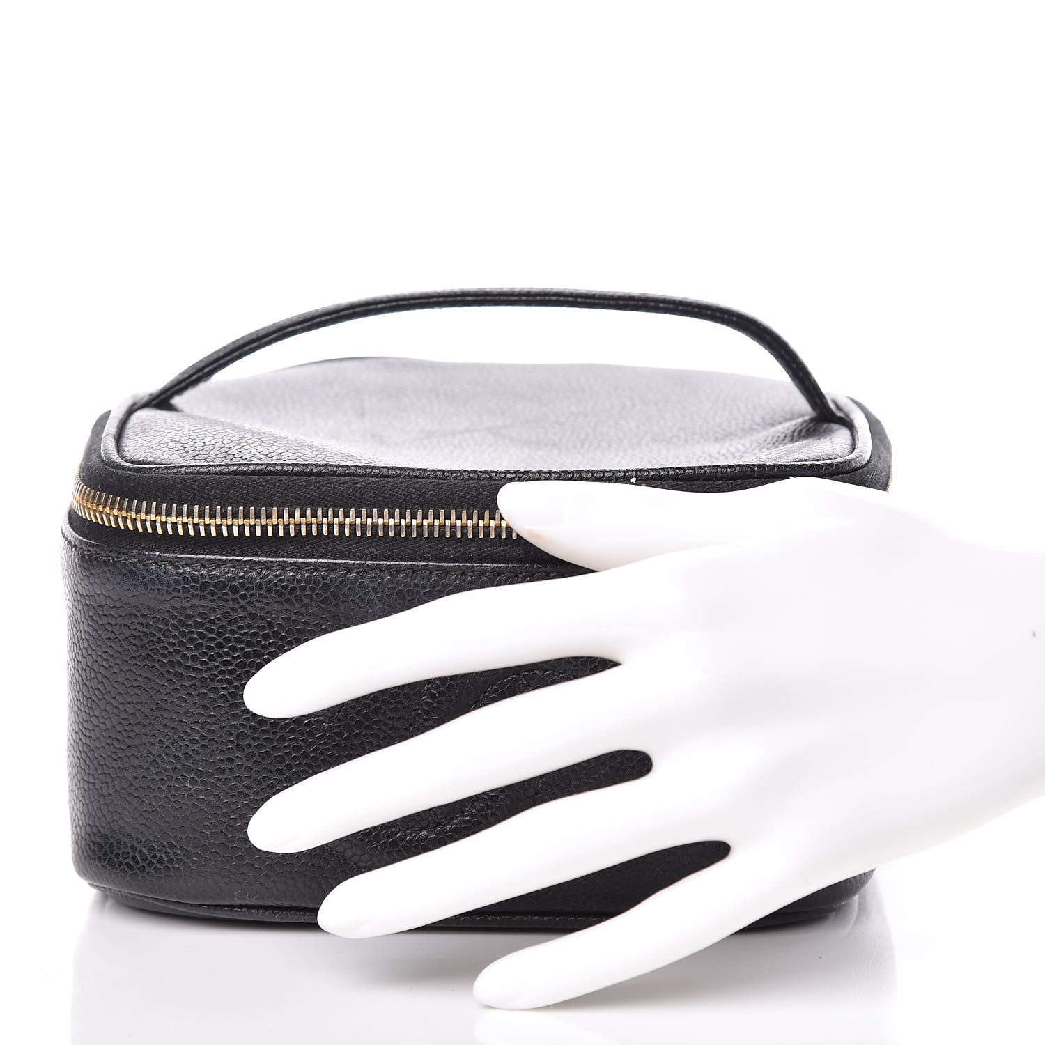 Chanel Caviar CC Vanity Cosmetic Case Black 2 of 11