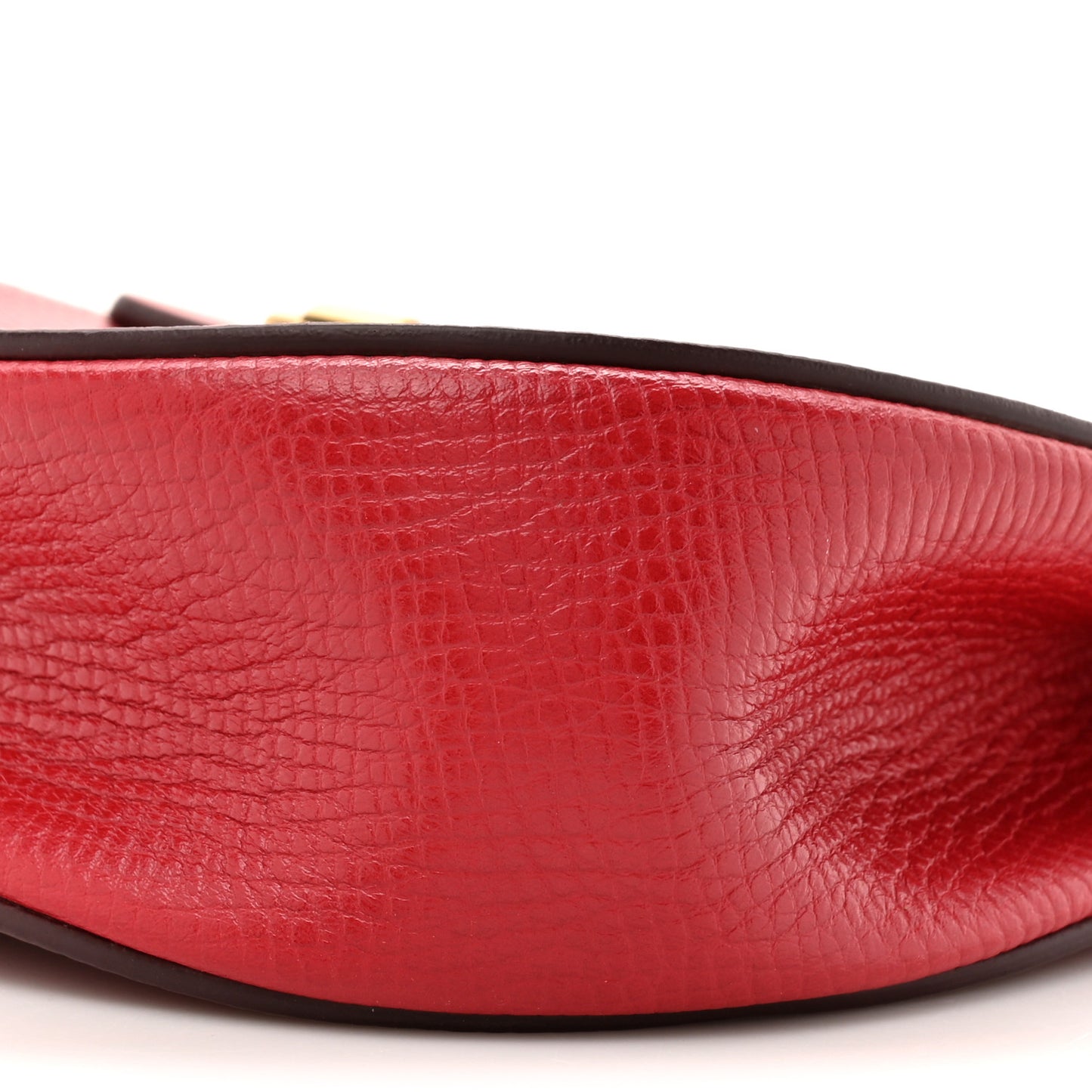 Grained Calfskin Lambskin Mini Bi-Color Drew Shoulder Bag Red