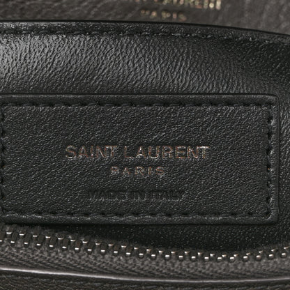 Saint Laurent Sheepskin Matelasse Chevron Monogram Medium College Bag Asphalt 6 of 13