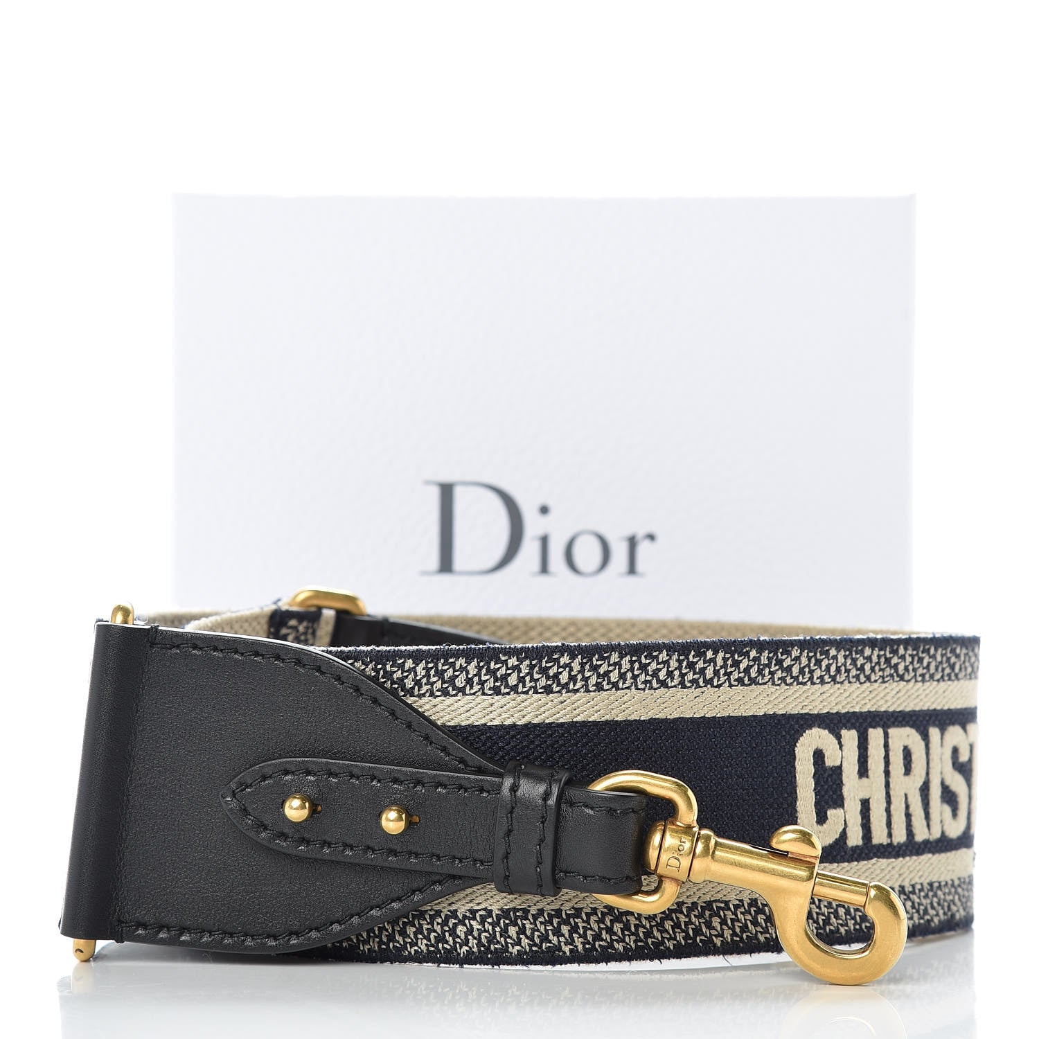 Christian Dior Canvas Embroidered Shoulder Strap Blue 8 of 8