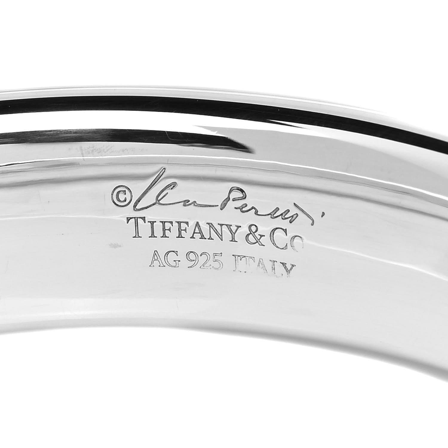 Tiffany Sterling Silver Narrow Elsa Peretti Doughnut Bangle Bracelet 4 of 5