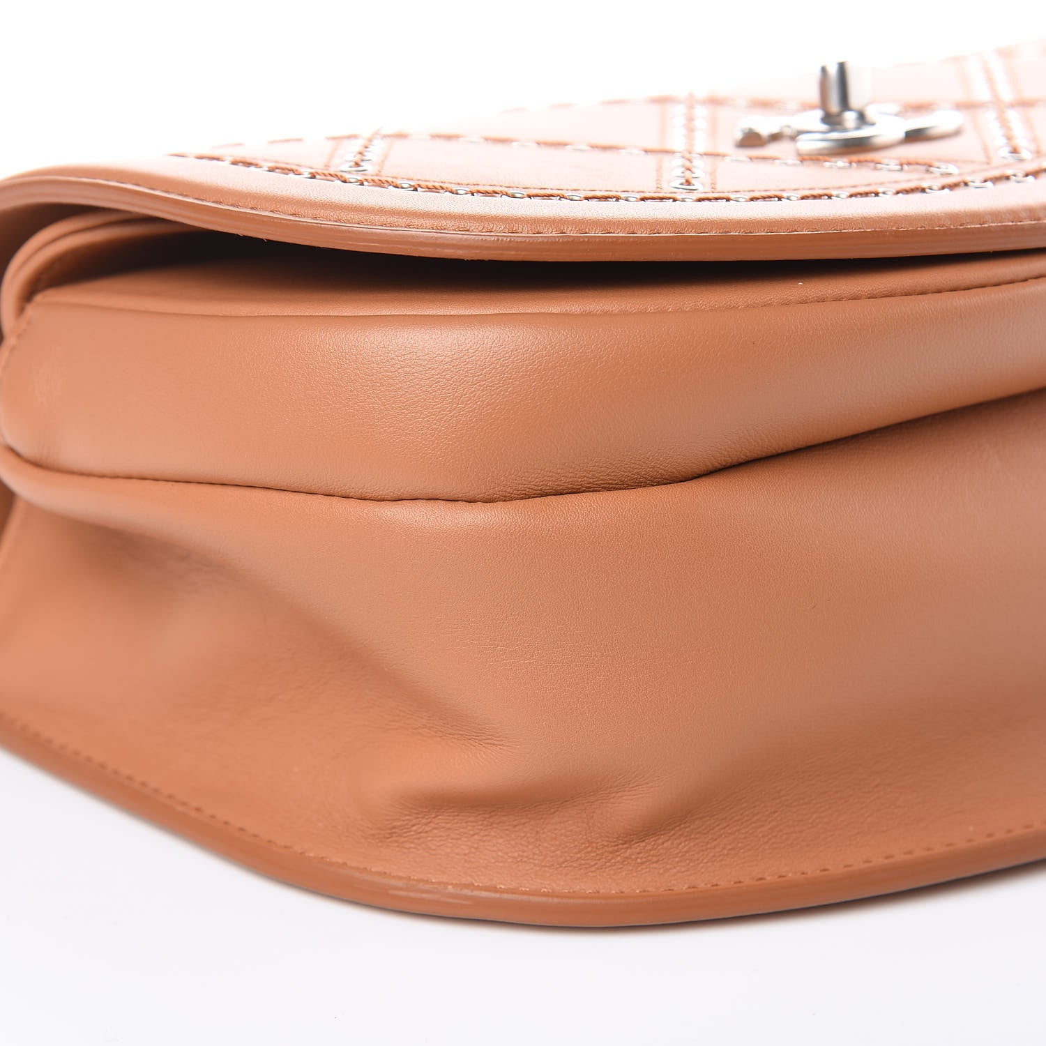 Chanel Calfskin Coco Eyelets Small Flap Bag Camel 8 of 10