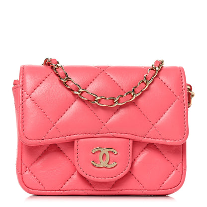 Chanel Lambskin Quilted Mini Chain Belt Bag Pink 1 of 10