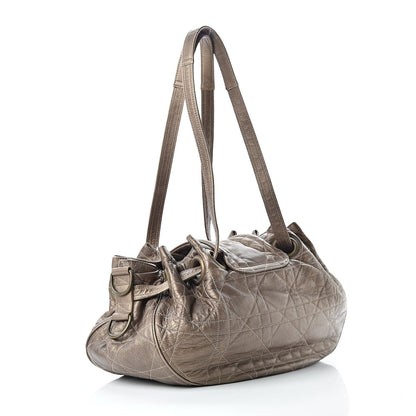 Christian Dior Lambskin Cannage Drawstring Bag Bronze 3 of 22