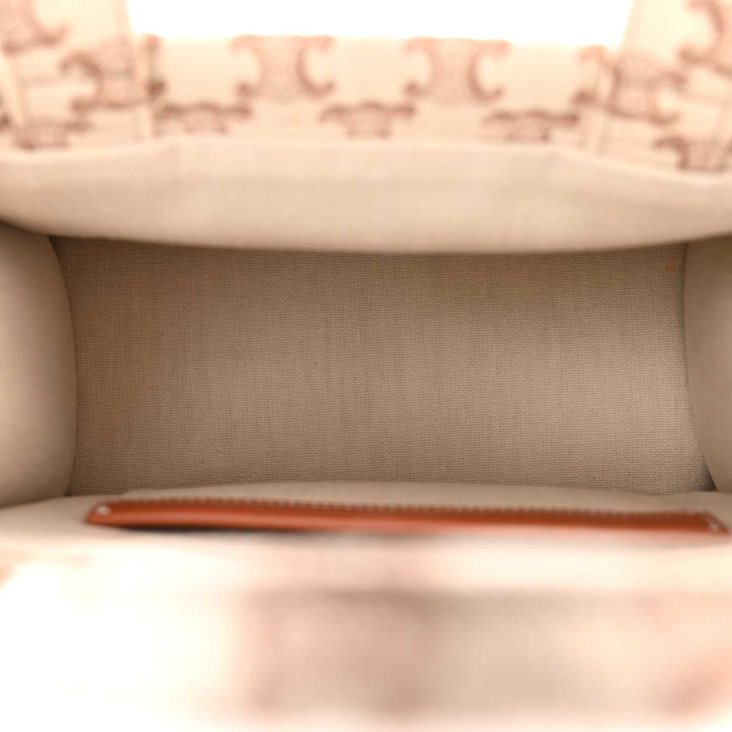 Canvas Calfskin Triomphe Print Small Cabas Thais White