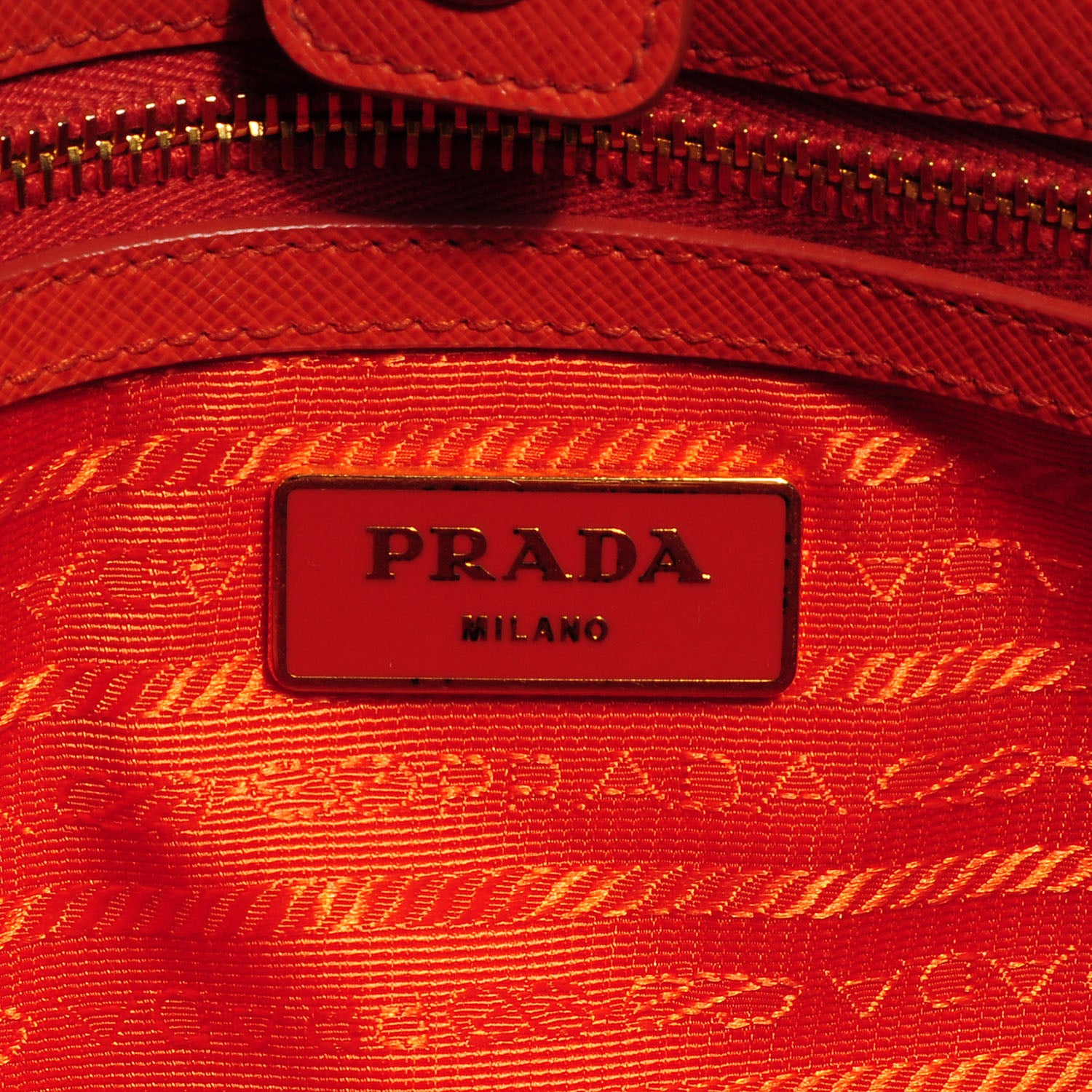 Prada Saffiano Lux Medium Tote Papaya 6 of 11