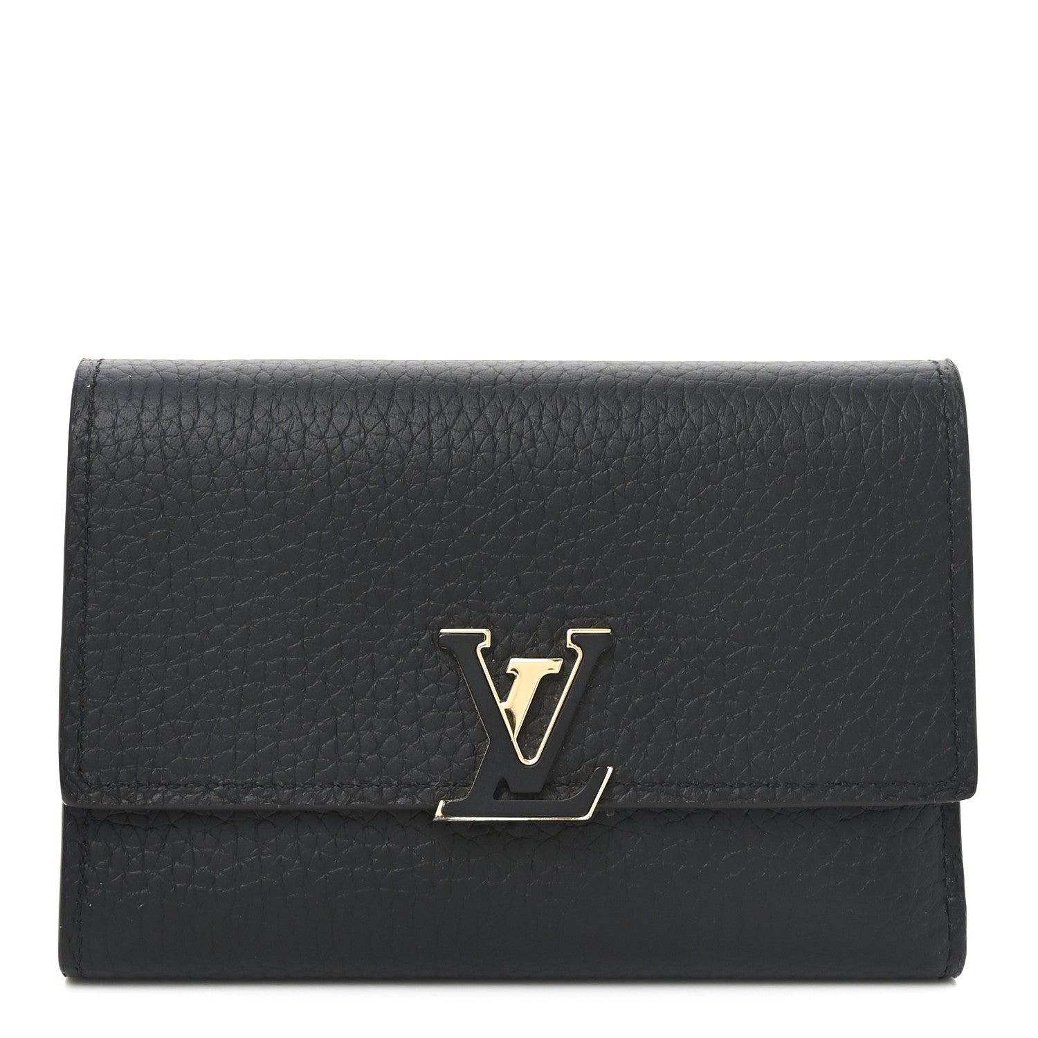 Louis Vuitton Taurillon Capucines Compact Wallet Black 1 of 7