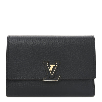 Louis Vuitton Taurillon Capucines Compact Wallet Black 1 of 7