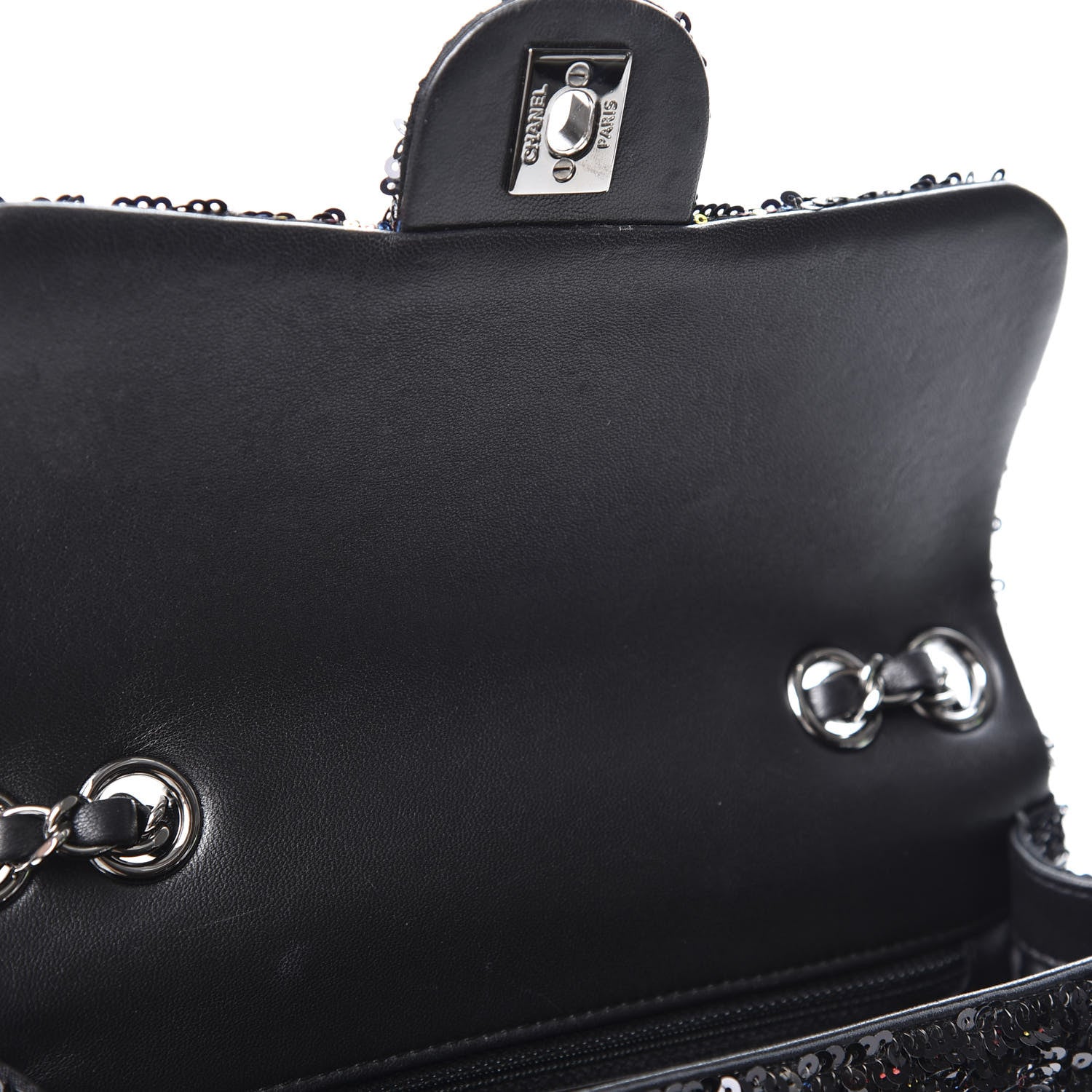 Chanel Sequin Medium Single Flap Multicolor Black 7 of 10