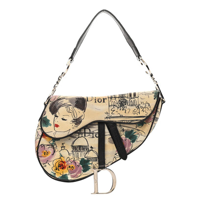 Christian Dior Canvas Paris 50s Saddle Bag Multicolor 1 of 10