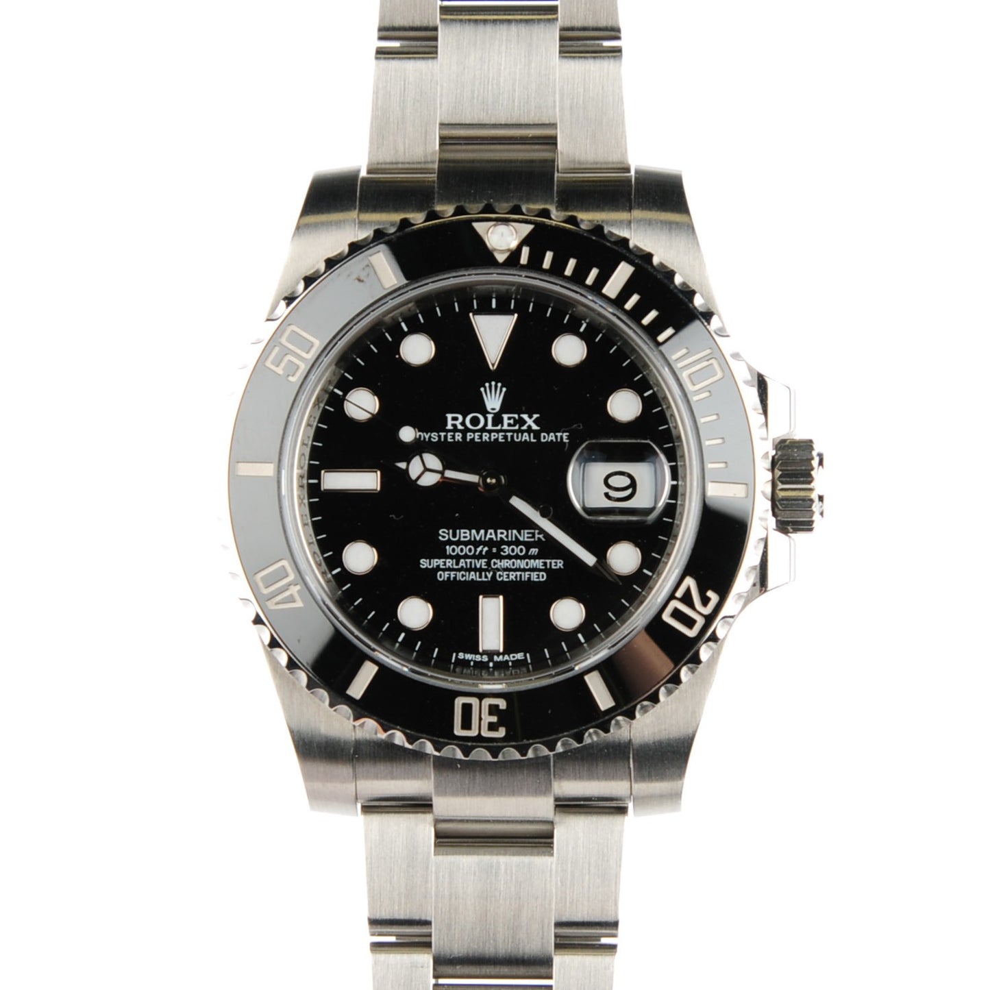 Stainless Steel 40mm Oyster Perpetual Submariner Date Watch Black 116610LN