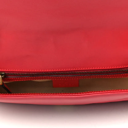 Gucci Calfskin Matelasse Small GG Marmont Shoulder Bag Hibiscus Red 4 of 5