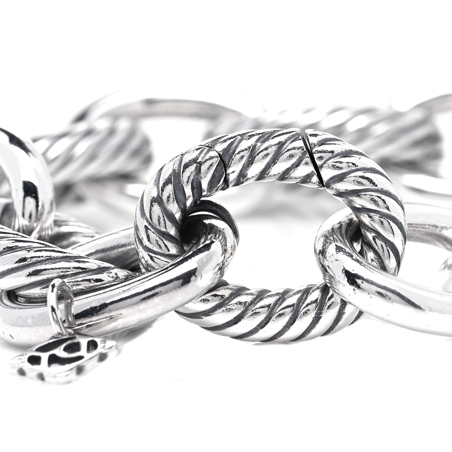 David Yurman Sterling Silver 17mm Extra Large Oval Link Bracelet 4 of 6