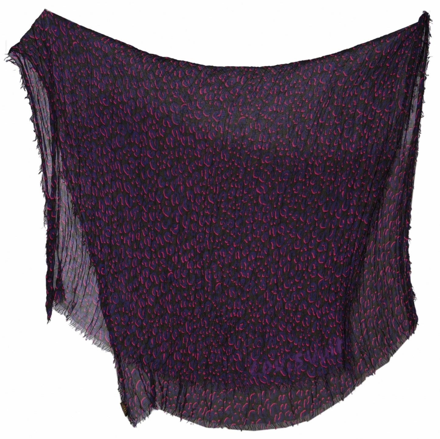 Cashmere Silk Leopard Stole Fuchsia