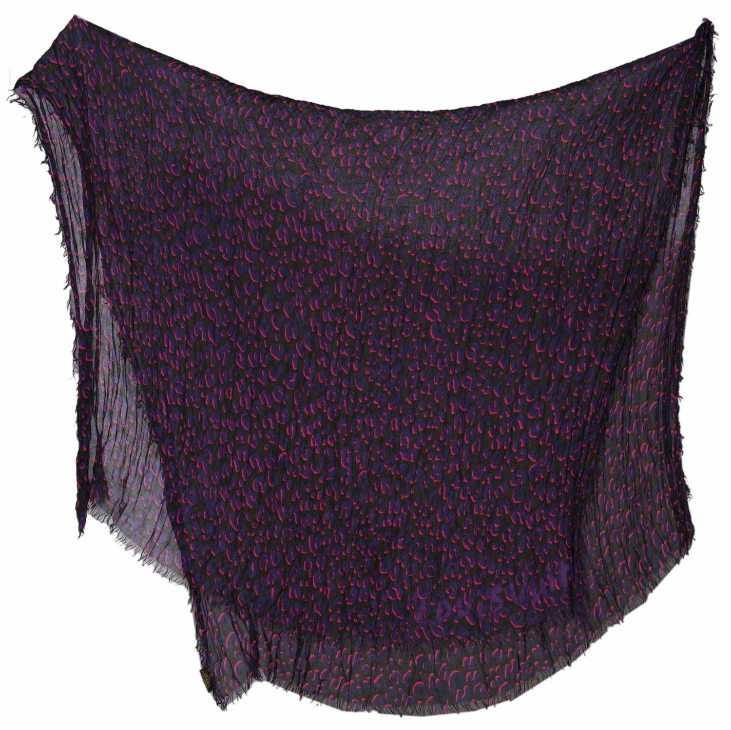 Louis Vuitton Cashmere Silk Leopard Stole Fuchsia 2 of 7