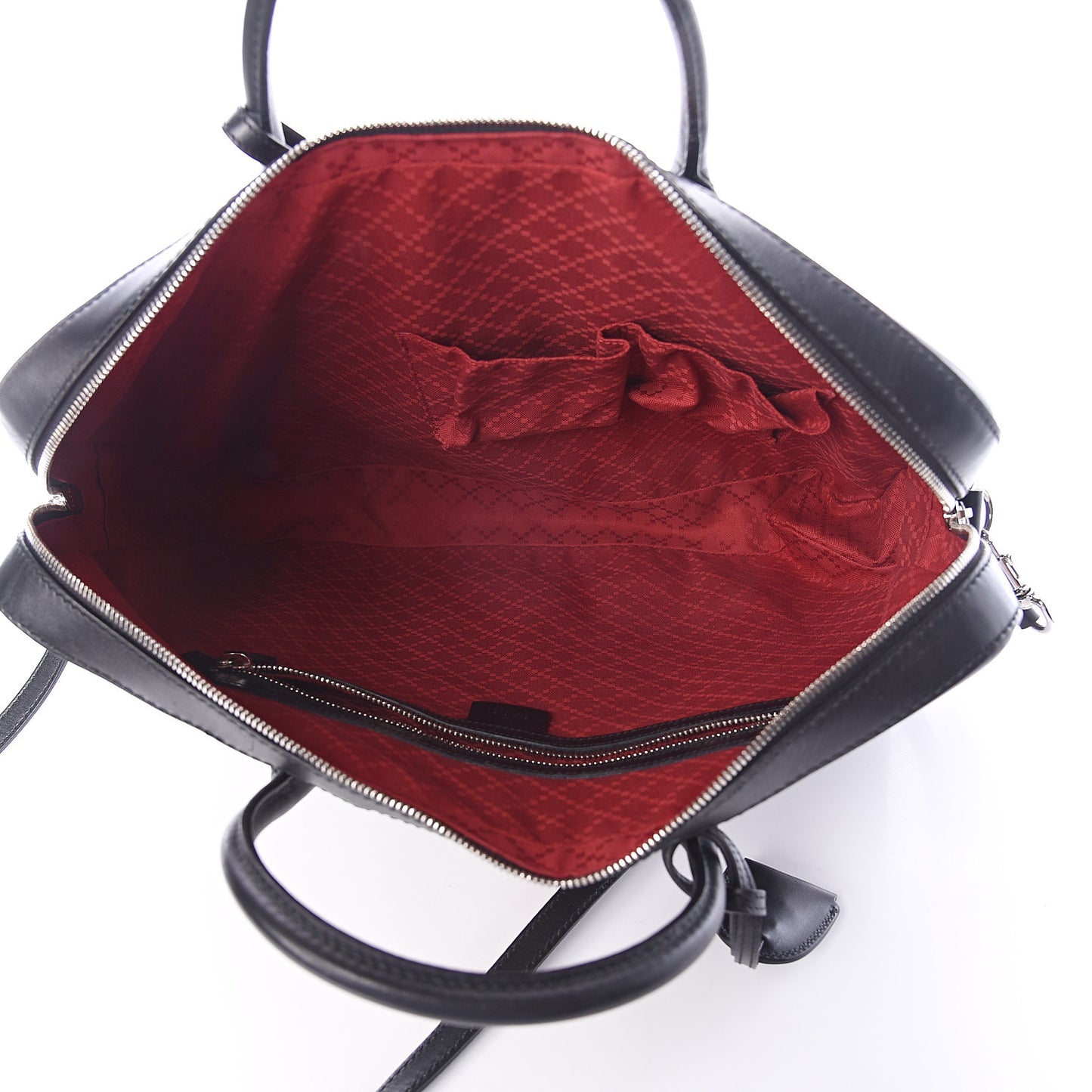 Calfskin Web Briefcase Black