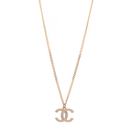 Chanel Crystal Lock Symbols CC Necklace Gold 1 of 5