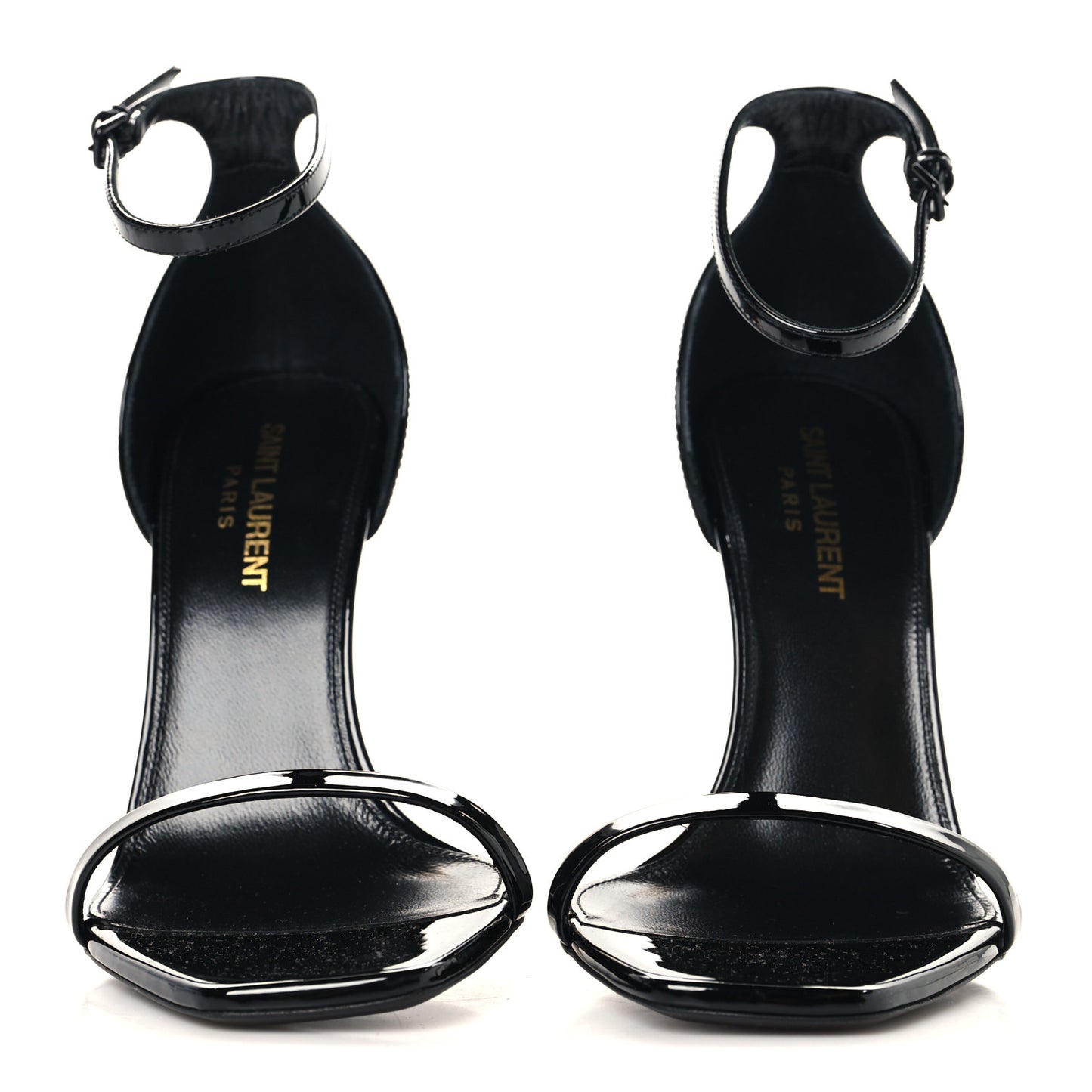 Patent Calfskin Opyum 110 Sandals 37 Black Gold