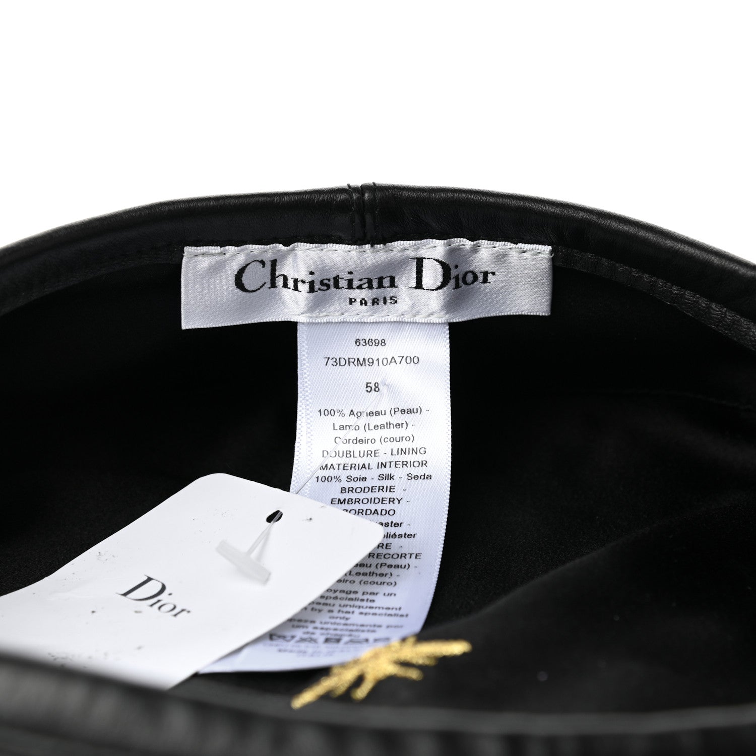 Christian Dior Lambskin D-Dream Beret 58 Black 8 of 8