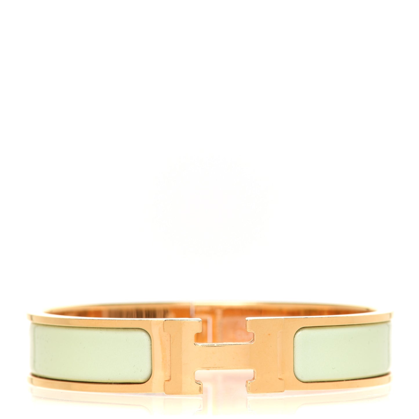 Enamel Narrow Clic Clac H Bracelet PM Vert Amande