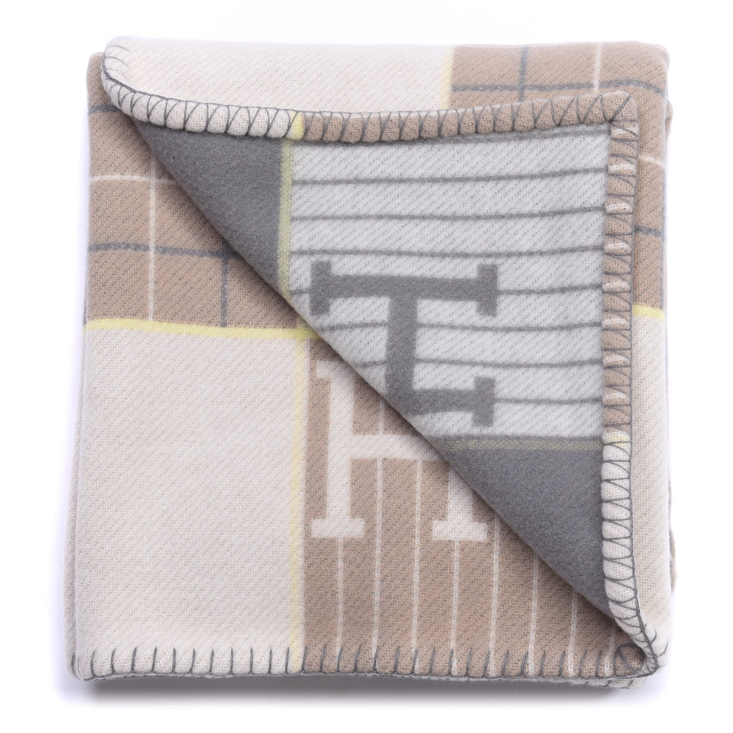 Hermes Wool Cashmere Avalon Passe-Passe Blanket Naturel 3 of 6